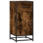 Aparador madera ingeniería y metal roble ahumado 35,5x35x76 cm de , Aparadores - Ref: Foro24-848961, Precio: 69,30 €, Descuen...