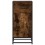Aparador madera ingeniería y metal roble ahumado 35,5x35x76 cm de , Aparadores - Ref: Foro24-848961, Precio: 69,30 €, Descuen...