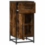 Aparador madera ingeniería y metal roble ahumado 35,5x35x76 cm de , Aparadores - Ref: Foro24-848961, Precio: 69,30 €, Descuen...