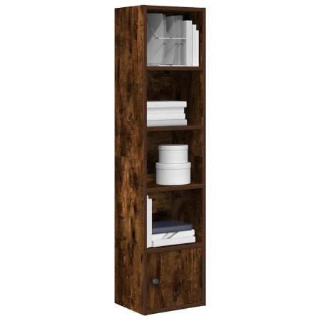 Estantería madera de ingeniería roble ahumado 31x24x127 cm de , Librerías y estanterías - Ref: Foro24-860350, Precio: 53,94 €...
