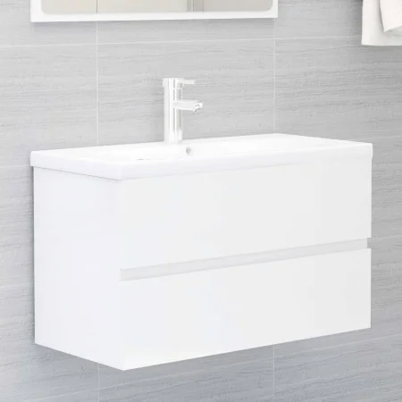 Mueble de lavabo madera de ingeniería blanco 80x38,5x45 cm de vidaXL, Muebles de baño - Ref: Foro24-804752, Precio: 66,08 €, ...