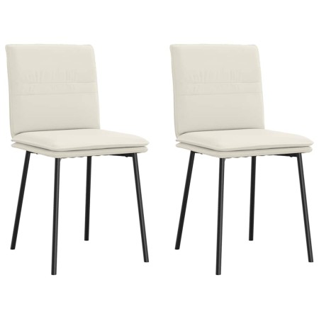 Sillas de comedor 2 unidades terciopelo crema de , Sillas de comedor - Ref: Foro24-4101253, Precio: 93,09 €, Descuento: %