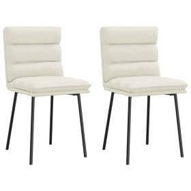 Sillas de comedor 2 unidades terciopelo crema de , Sillas de comedor - Ref: Foro24-4101291, Precio: 97,33 €, Descuento: %