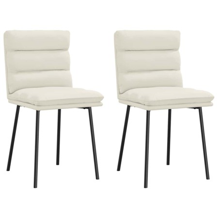 Sillas de comedor 2 unidades terciopelo crema de , Sillas de comedor - Ref: Foro24-4101291, Precio: 97,33 €, Descuento: %