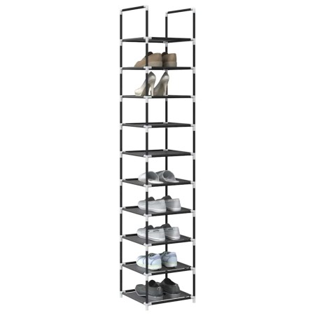 Zapatero 10 niveles negro 33x33x174 cm tejido no tejido de , Zapateros y organizadores de calzado - Ref: Foro24-4100615, Prec...