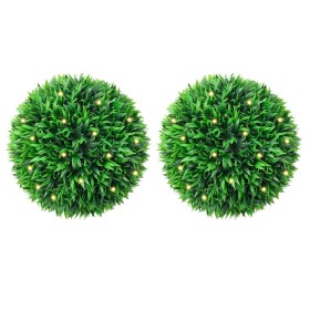 Bolas de boj artificial con luces LED 2 unidades 47 cm de , Flora artificial - Ref: Foro24-3335902, Precio: 109,35 €, Descuen...