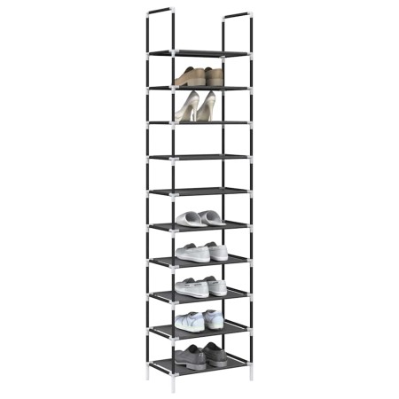 Zapatero 10 niveles negro 44x28x180 cm tejido no tejido de , Zapateros y organizadores de calzado - Ref: Foro24-4100620, Prec...