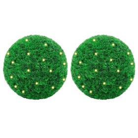 Bolas de boj artificial con luces LED 2 unidades 52 cm de , Flora artificial - Ref: Foro24-3335909, Precio: 136,39 €, Descuen...
