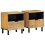 Mesitas de noche 2 uds madera maciza de mango marrón 40x33x46cm de , Mesitas de noche - Ref: Foro24-4017727, Precio: 111,36 €...