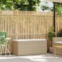 Banco de jardín con cojín ratán sintético beige 110x40x44 cm de , Bancos de jardín - Ref: Foro24-4104149, Precio: 110,92 €, D...