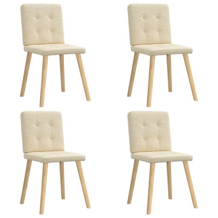 Sillas de comedor 4 unidades tela color crema de , Sillas de comedor - Ref: Foro24-3315175, Precio: 193,13 €, Descuento: %
