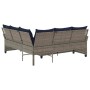 Sofá en forma de L con cojines ratán sintético gris de , Conjuntos de jardín - Ref: Foro24-365419, Precio: 328,64 €, Descuent...