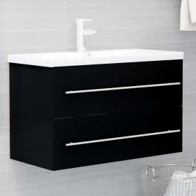 Armario para lavabo aglomerado negro 80x38,5x48 cm de vidaXL, Muebles de baño - Ref: Foro24-804702, Precio: 58,15 €, Descuent...