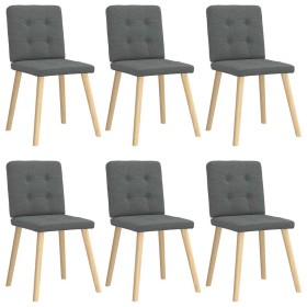Sillas de comedor 6 unidades tela gris oscuro de , Sillas de comedor - Ref: Foro24-3315439, Precio: 288,52 €, Descuento: %