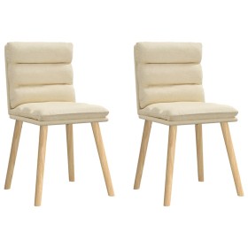 Sillas de comedor 2 unidades tela color crema de , Sillas de comedor - Ref: Foro24-4101300, Precio: 112,68 €, Descuento: %