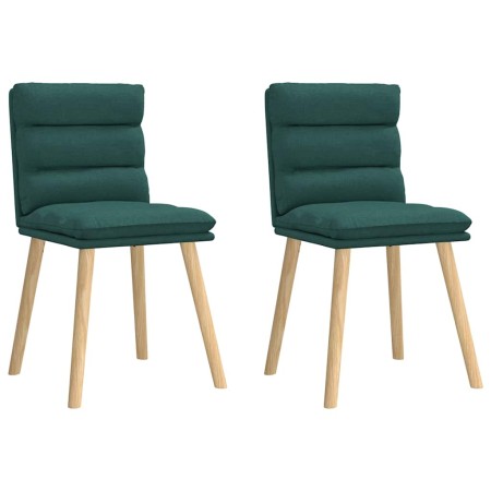 Sillas de comedor 2 unidades tela verde oscuro de , Sillas de comedor - Ref: Foro24-4101298, Precio: 109,95 €, Descuento: %