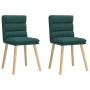 Sillas de comedor 2 unidades tela verde oscuro de , Sillas de comedor - Ref: Foro24-4101298, Precio: 109,95 €, Descuento: %
