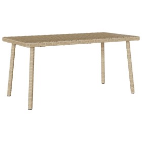Mesa centro jardín rectangular beige 80x40x37cm ratán sintético de , Mesas de jardín - Ref: Foro24-4104058, Precio: 43,05 €, ...