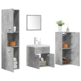 Set muebles de baño 5 piezas madera ingeniería gris hormigón de , Muebles de baño - Ref: Foro24-3324895, Precio: 257,60 €, De...