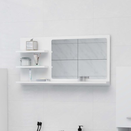 Espejo de baño madera contrachapada blanco 90x10,5x45 cm de vidaXL, Tocadores de baño - Ref: Foro24-805015, Precio: 38,27 €, ...