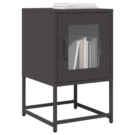 Mesita de noche acero laminado en frío negro 36x39x60,5 cm de , Mesitas de noche - Ref: Foro24-853326, Precio: 49,48 €, Descu...