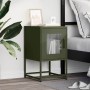 Mesita de noche de acero laminado verde oliva 36x39x60,5 cm de , Mesitas de noche - Ref: Foro24-853330, Precio: 52,78 €, Desc...