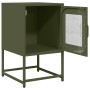 Mesita de noche de acero laminado verde oliva 36x39x60,5 cm de , Mesitas de noche - Ref: Foro24-853330, Precio: 52,78 €, Desc...