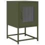 Mesita de noche de acero laminado verde oliva 36x39x60,5 cm de , Mesitas de noche - Ref: Foro24-853330, Precio: 52,78 €, Desc...