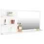 Espejo de baño madera contrachapada blanco 90x10,5x45 cm de vidaXL, Tocadores de baño - Ref: Foro24-805015, Precio: 36,77 €, ...