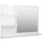 Espejo de baño madera contrachapada blanco brillo 60x10,5x45 cm de vidaXL, Tocadores de baño - Ref: Foro24-805012, Precio: 44...