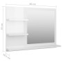 Espejo de baño madera contrachapada blanco brillo 60x10,5x45 cm de vidaXL, Tocadores de baño - Ref: Foro24-805012, Precio: 44...