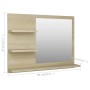 Espejo de baño madera contrachapada roble Sonoma 60x10,5x45 cm de vidaXL, Tocadores de baño - Ref: Foro24-805009, Precio: 32,...