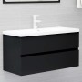 Armario para lavabo madera contrachapada negro 90x38,5x45 cm de vidaXL, Muebles de baño - Ref: Foro24-804756, Precio: 52,66 €...
