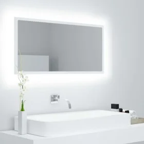 Espejo de baño LED acrílico blanco 90x8,5x37 cm de vidaXL, Tocadores de baño - Ref: Foro24-804932, Precio: 47,30 €, Descuento: %