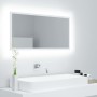 Espejo de baño LED acrílico blanco 90x8,5x37 cm de vidaXL, Tocadores de baño - Ref: Foro24-804932, Precio: 49,54 €, Descuento: %