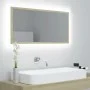Espejo de baño LED acrílico color roble Sonoma 90x8,5x37 cm de vidaXL, Tocadores de baño - Ref: Foro24-804935, Precio: 47,21 ...