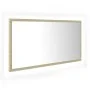 Espejo de baño LED acrílico color roble Sonoma 90x8,5x37 cm de vidaXL, Tocadores de baño - Ref: Foro24-804935, Precio: 47,21 ...