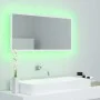Espejo de baño LED acrílico blanco 90x8,5x37 cm de vidaXL, Tocadores de baño - Ref: Foro24-804932, Precio: 47,30 €, Descuento: %