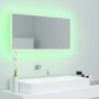 Espejo de baño LED acrílico blanco 90x8,5x37 cm de vidaXL, Tocadores de baño - Ref: Foro24-804932, Precio: 49,54 €, Descuento: %