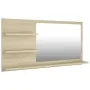 Espejo de baño madera contrachapada roble Sonoma 90x10,5x45 cm de vidaXL, Tocadores de baño - Ref: Foro24-805018, Precio: 40,...