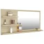 Espejo de baño madera contrachapada roble Sonoma 90x10,5x45 cm de vidaXL, Tocadores de baño - Ref: Foro24-805018, Precio: 40,...
