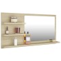 Espejo de baño madera contrachapada roble Sonoma 90x10,5x45 cm de vidaXL, Tocadores de baño - Ref: Foro24-805018, Precio: 43,...