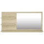 Espejo de baño madera contrachapada roble Sonoma 90x10,5x45 cm de vidaXL, Tocadores de baño - Ref: Foro24-805018, Precio: 43,...