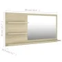 Espejo de baño madera contrachapada roble Sonoma 90x10,5x45 cm de vidaXL, Tocadores de baño - Ref: Foro24-805018, Precio: 40,...