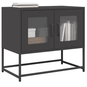 Mueble para TV acero laminado en frío negro 68x39x60,5 cm de , Muebles TV - Ref: Foro24-853332, Precio: 69,91 €, Descuento: %
