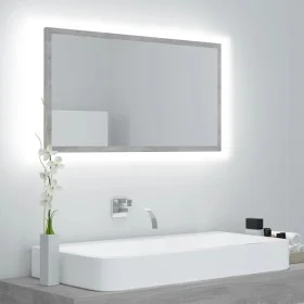Espejo de baño acrílico gris hormigón 80x8,5x37 cm de vidaXL, Tocadores de baño - Ref: Foro24-804928, Precio: 56,70 €, Descue...