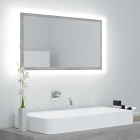 Espejo de baño acrílico gris hormigón 80x8,5x37 cm de vidaXL, Tocadores de baño - Ref: Foro24-804928, Precio: 57,23 €, Descue...