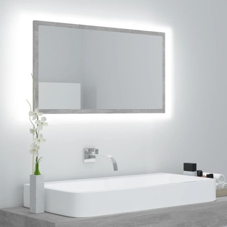 Espejo de baño acrílico gris hormigón 80x8,5x37 cm de vidaXL, Tocadores de baño - Ref: Foro24-804928, Precio: 57,23 €, Descue...