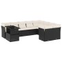 Set de sofás de jardín 10 pzas cojines ratán sintético negro en Conjuntos de jardín | Comprar online en Foru.es
