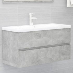 Armario para lavabo contrachapada gris hormigón 90x38,5x45 cm de vidaXL, Muebles de baño - Ref: Foro24-804759, Precio: 45,63 ...